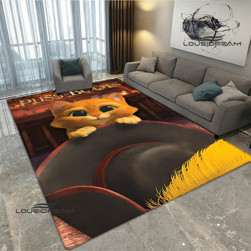 Puss In Boots Cartoon Stampato Tappeto Soggiorno Camera Da Letto Bellissimo Tappeto Antiscivolo Zerbino Fotografia Puntelli Regalo Di Compleanno