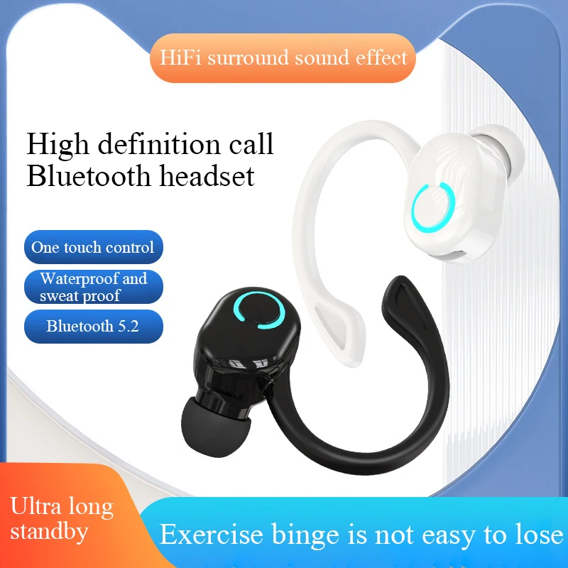 Bluetooth 5,2 наушники; Беспроводные наушники; Мини-наушники; Handsfree; Водонепроницаемая Спортивная Музыкальная гарнитура; Наушники с микрофоном