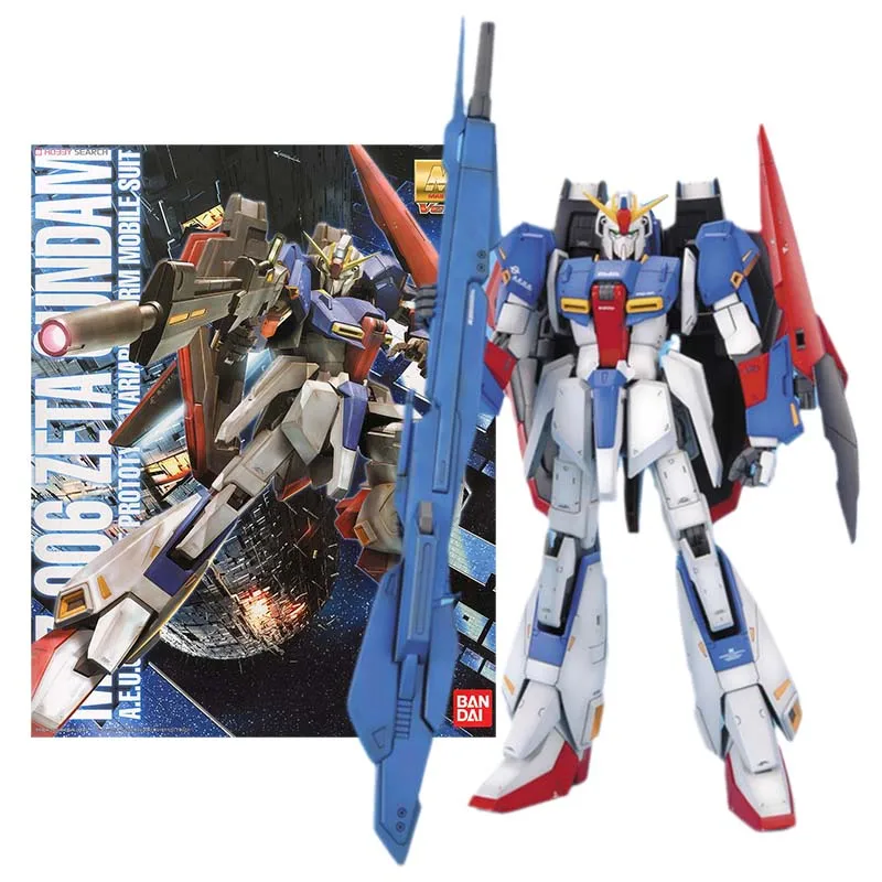 

Фигурка Bandai Gundam, модель в комплекте, аниме фигурки MG 1/100 MSZ-006 Zeta Ver.2.0, мобильный костюм, Gunpla, экшн-фигурки, игрушки для мальчиков, подарки