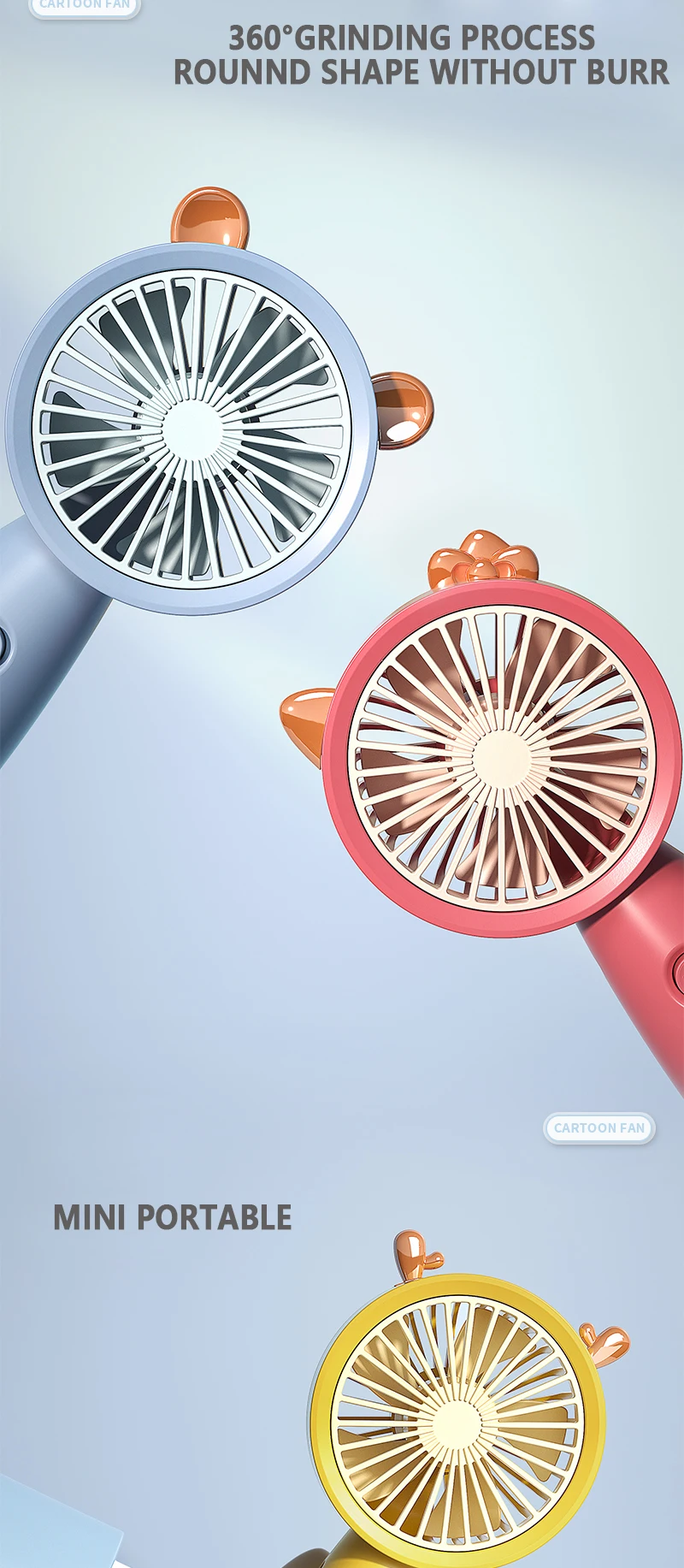 USB Mini Handheld Fan Outdoor Mini Creative Desktop Office Mute Charging Portable Handheld Fan