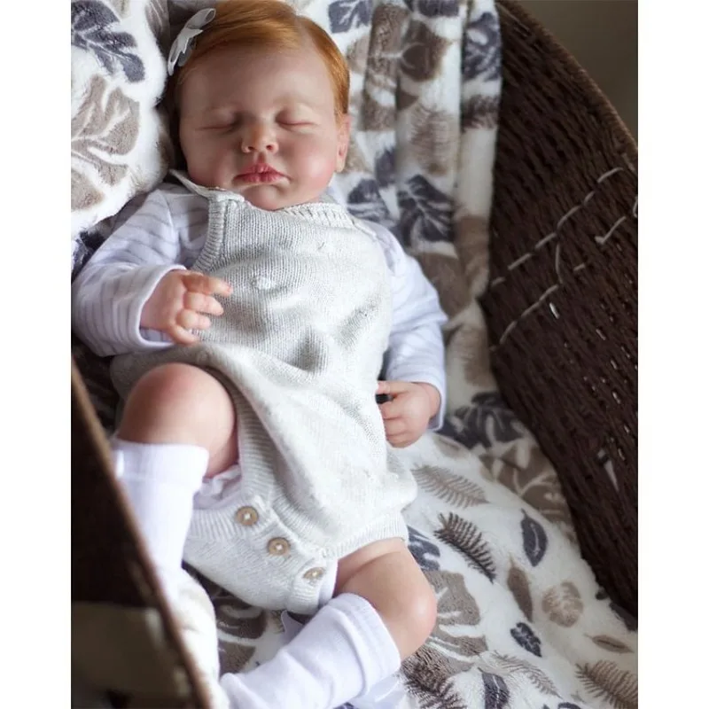 

19inch Reborn Baby Doll Kit Sleeping Loulou Already Finished Painted Very Lifelike with Many Details Veins Reborn Dolls