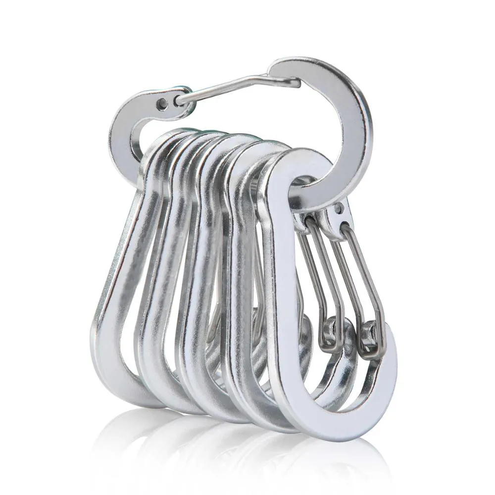 Fishing CC1 Steel Small Carabiner Clips Easyfish Outdoor Camping Multi Tool Fishing Acessories 6pcs climbing carabiner