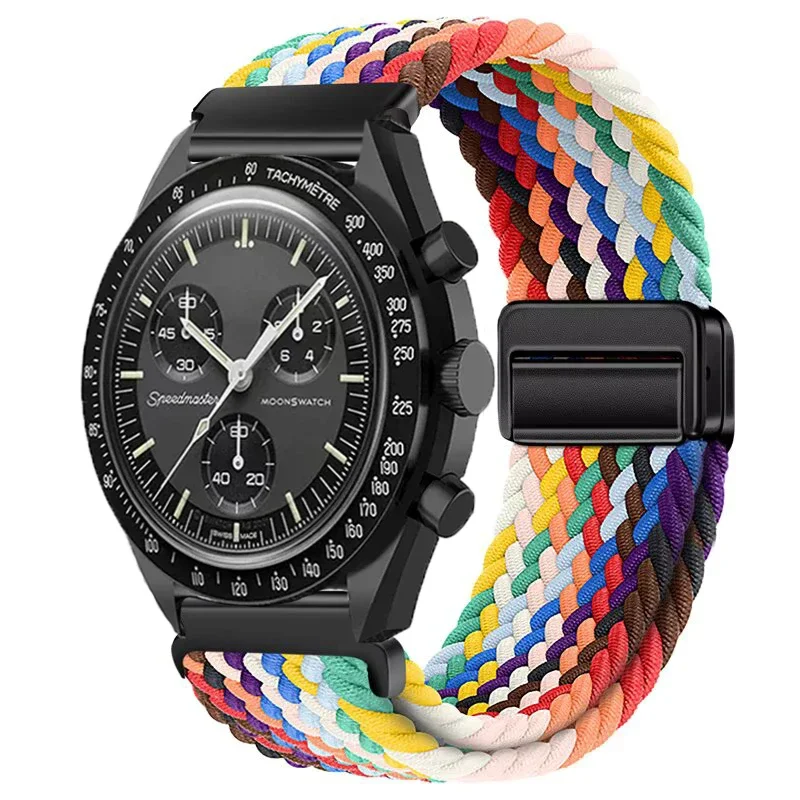 Universal Nylon Loop Strap - 22mm, Magnetic Weave Bracelet, 20mm Adjustable Band