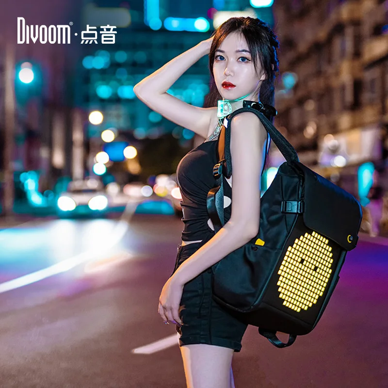 Divoom Sling Bag with LED Display, Crossbody Waterproof Shoulder Chest Backpack Cycling Travel Daypack for Men Women