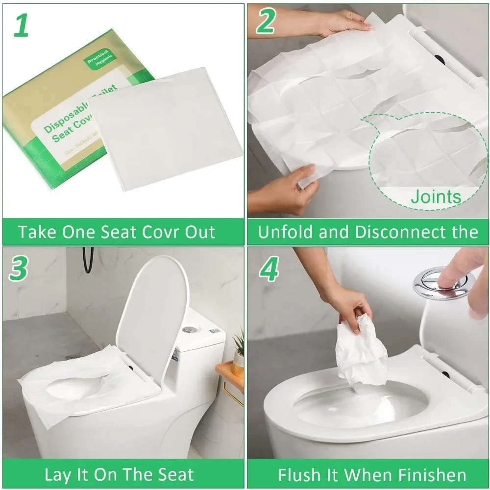 10/200Pcs Disposable Toilet Seat Cover Paper Portable Waterproof Soluble Water Travel Camping Hotel Bathroom Toilet Mat Pads toilet seat cover toilet mat