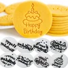 Happy Birthday Theme Cookie Cutter Mold Biscuit Embosser Cake Decoration Tools Stamp Baking Pastry Bakeware Kitchen Accessories