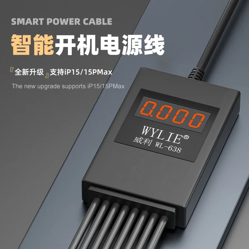 WYLIE WL-638 스마트 전원 공급 케이블, 아이폰 6G-15 프로 맥스, 안드로이드 마더보드용, 배터리 부트 라인, 과전압 보호