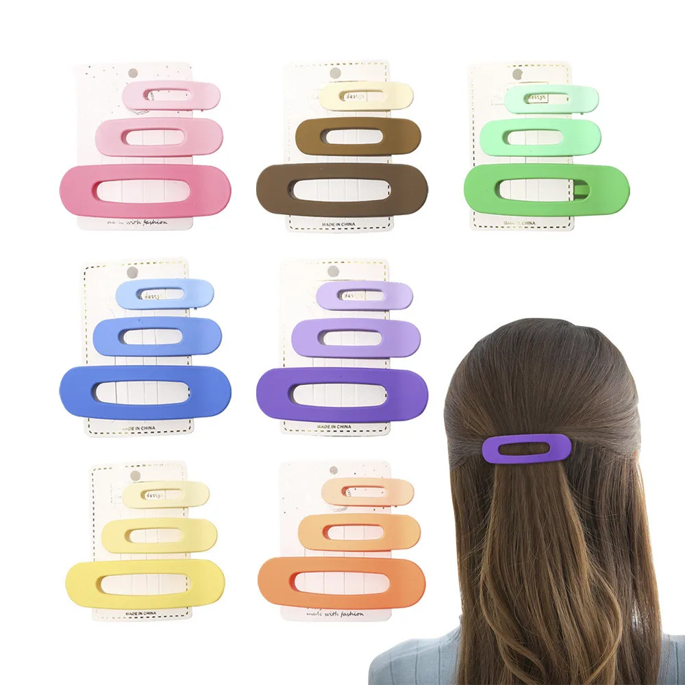 

New Fashion Gradient Color Three-piece Duckbill Clip All-match Hair Clip Barrettes for Women Girl Clamp Hair Accessorie Headwear
