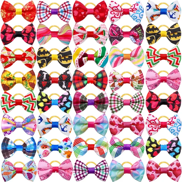 100pcs Pet Accessories Dog Hair bows Fashion Cute Dog Bows Rubber Bands Pet Hair Collar Decoration for Dog Accessories 100pcs Pet Accessories Dog Hair bows Fashion Cute Dog Bows Rubber Bands Pet Hair Collar Decoration for Dog Accessories