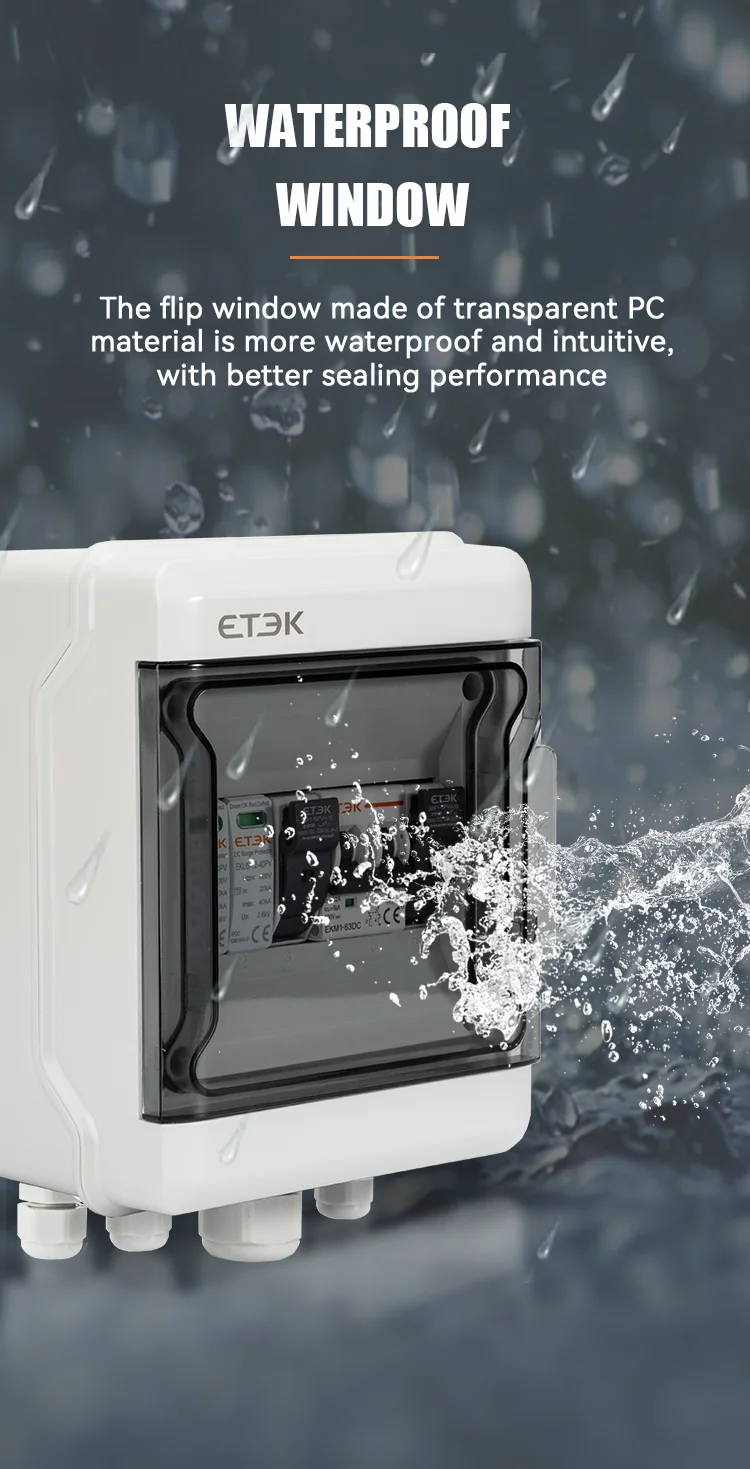 ETEC Solar photovoltaic PV Combiner Box With Lightning Protection 1 in 1 out DC