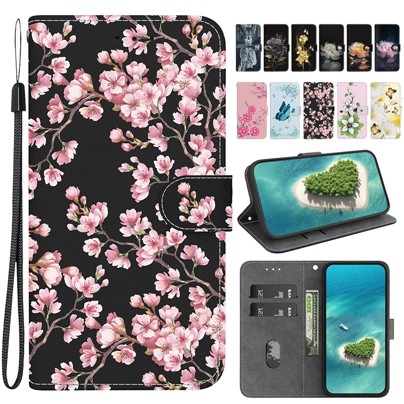Cartoon Magnetic Flip Wallet Phone Case with Stand Function