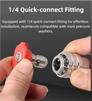 5-Pc High-Pressure Washer Nozzle Set - 1/4" Quick Connect, 0°/15°/25°/40° Angles - Durable Color-Coded Nozzles for Efficient Cle 2