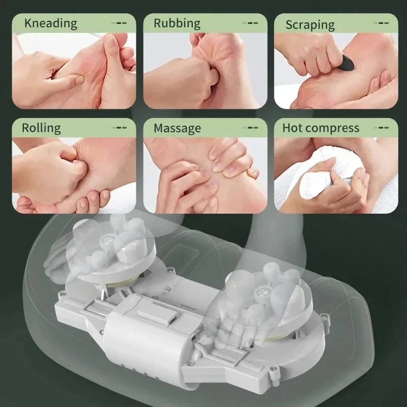 Foot Massager Electric Kneading Foot Hot Compress Machine for Body Plantar Fasciitis, Tendonitis, Built-in Rotation Function 1pc