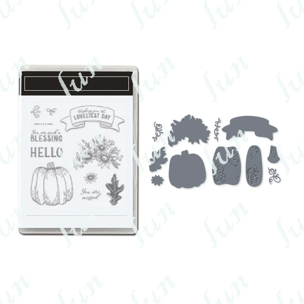 

2023 New Pumpkin Flower Scrapbook Decorative Stamp Template Diy Gift Card Craft Metal Cutting Mold