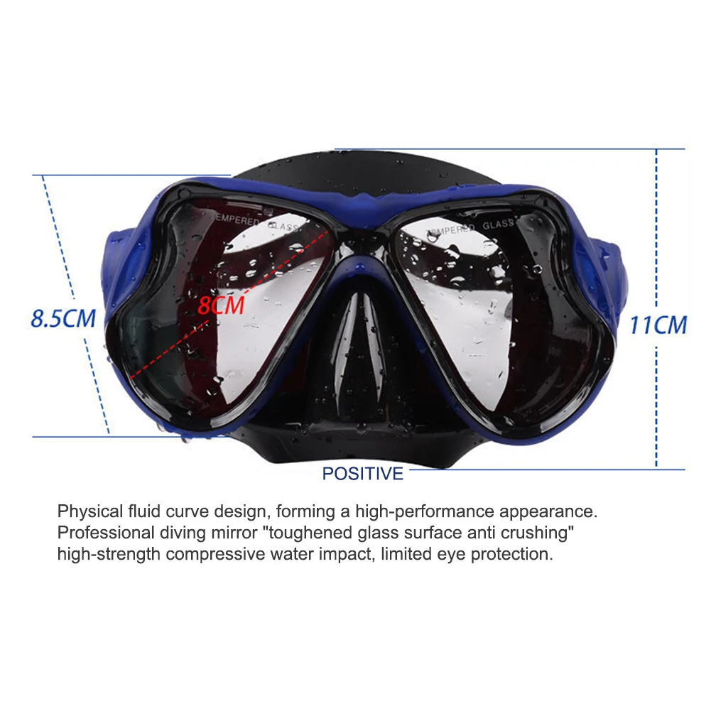 Professional Snorkeling Mask Panoramic Wide View Swimming Glasses Wear Resistant Swim Sports Eyewear for Free Swim