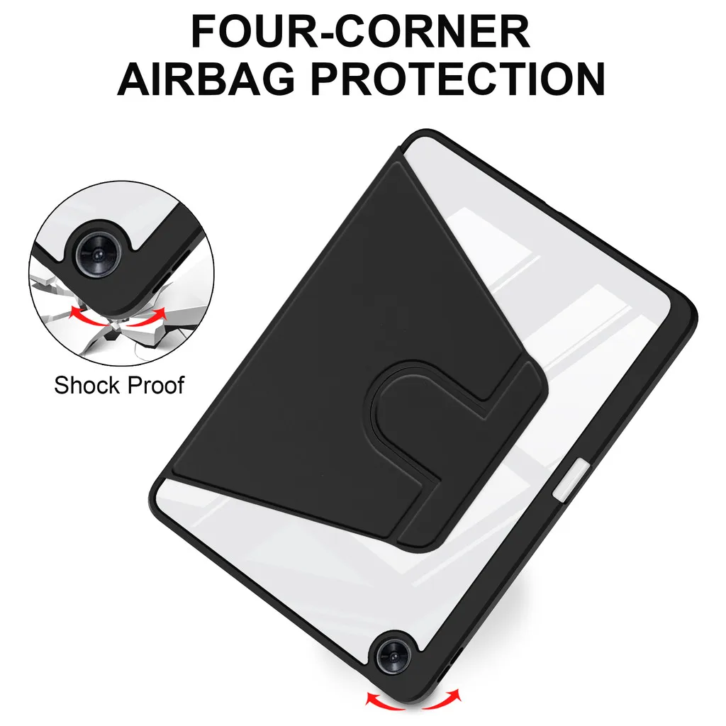 360° Rotating Stand Case with Pencil Holder for 12.1 Tablets - Hard Acrylic Back Cover