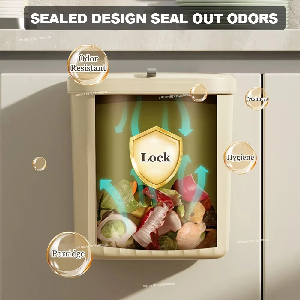 Hanging Trash Can 8.5/12L For Kitchen Cabinet Door Wall Mounted Recycling Garbage Basket with Lid Bathroom Kitchen Accessories