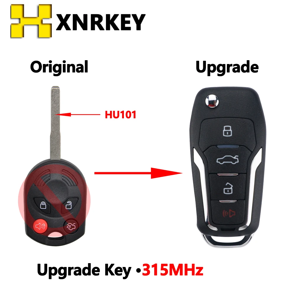 XNRKEY FCC:OUCD6000022 Upgraded Remote Key for Ford  Escape Focus C-Max Transit With HU101 Blade 315MHz