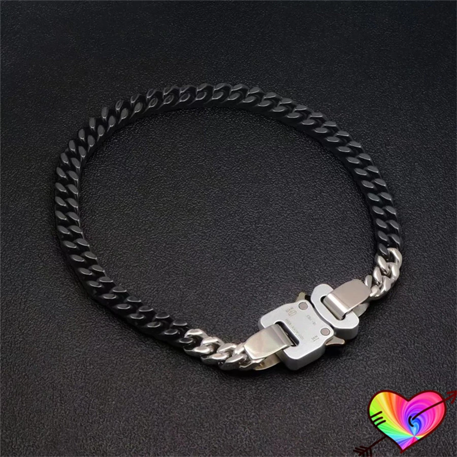 Mixed Color 1017 ALYX 9SM Rollercoaster Buckle Necklace Men Women 1:1 Alyx  Necklace Colorfast Metal Chain Patchwork Link