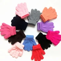 Toddler Boy Girl Plush Lining Knitted Full Finger Gloves Outdoor Winter Warm Mitten for 2 3 4 5 6 Years Old Children Accessories 1