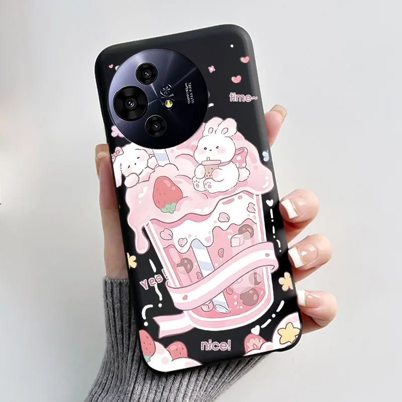 Luxury Cute Love Rabbit Black Soft Silicone Shockproof Phone Case Cover