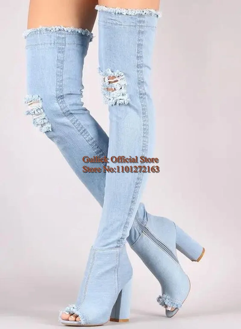 レッグウェア PRANK PROJECT Denim Thigh HighBoots PRANK PROJECT｜デニムサイハイブーツパンツ/Denim Thigh High