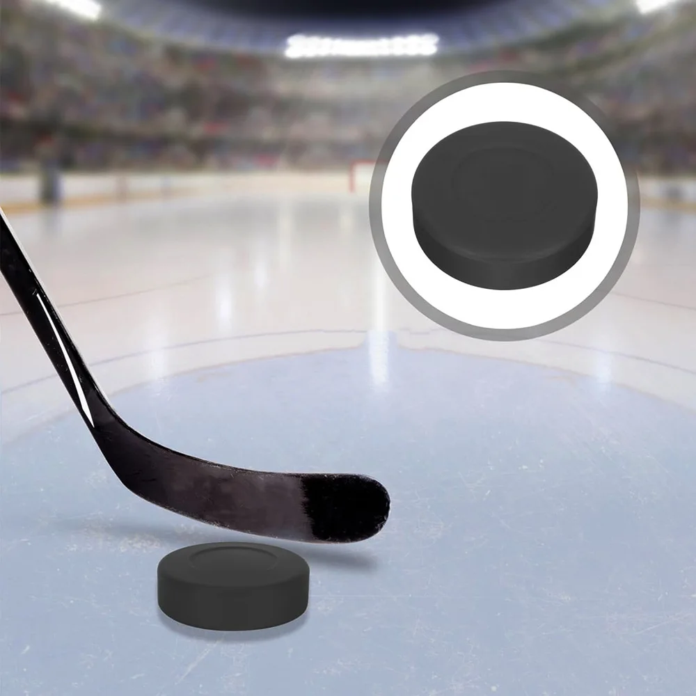 Ice Hockey Puck Professional Rubber Hockey Puck Durable Smooth Multipurpose 2Pcs