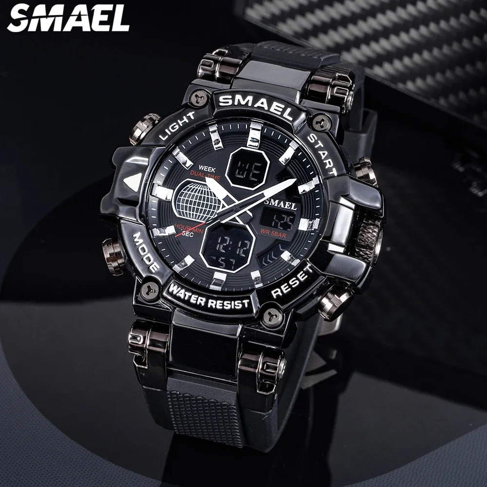 SMAEL Electronic Watch 8027 Colorful Alloy Watch Men's Outdoor Sports Waterproof Multi functional 4