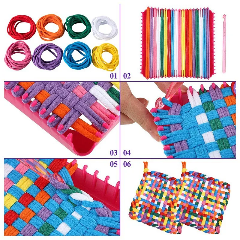 192 Pieces Loom Potholder Loops Weaving Loom Loops Weaving Craft Loops  Multiple Colors for DIY Crafts Supplies DIY craft kit - AliExpress