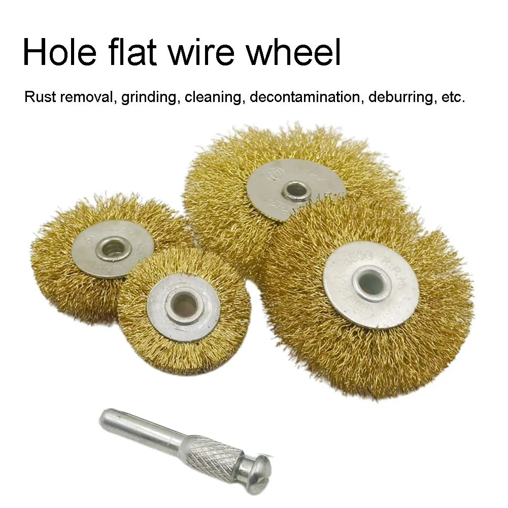 S4224dd255dcb4a34bbc4302ca3a2c324A Wire Wheel Brush Flat Crimped Stainless Steel 38mm 50mm 65mm 75mm For Angle Grinder Shank Wire Wheel For Drill Attachment