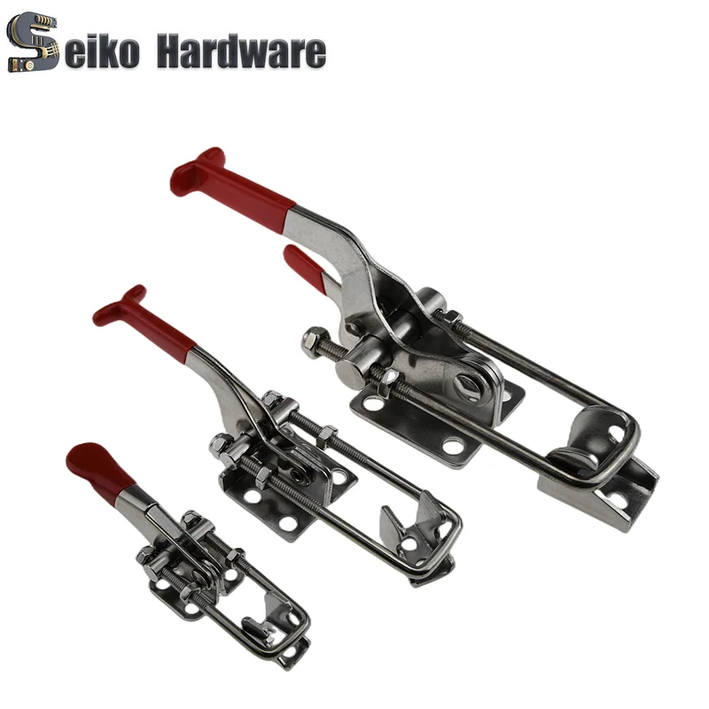 Buckle Clamp 304 Stainless Steel / Iron galvanized Quick Fixture Adjustable Buckle Lock Clamp Box Buckle Horizontal Fixture Door Bolt Clamp