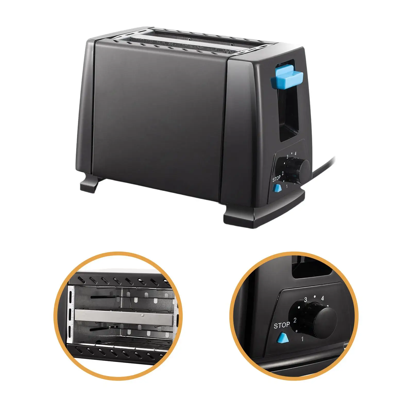 Electric Toaster, Kitchen Appliances, Compact, Sandwich Maker, Bread Maker, 2 Slice Toaster Machine for Puff Pastry Waffles