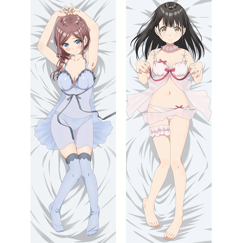 

One Room New Design Hanasaka Yui & Orisaki Saya Fullbody Hugging Pillowcase long Peach Skin Dakimakura Cover Halloween Gifts