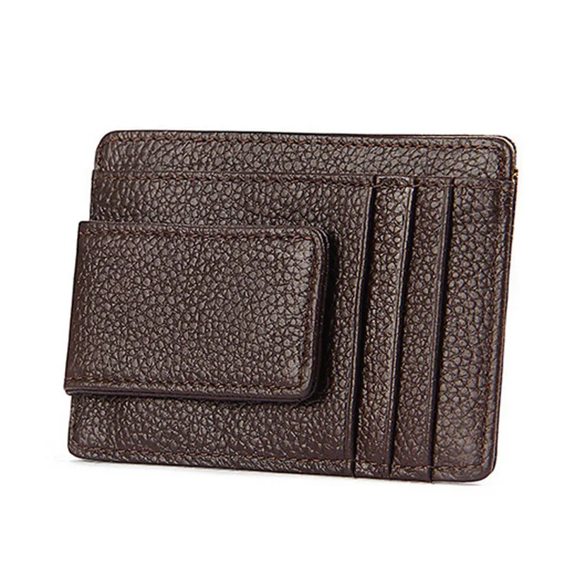 

Mens Leather Money Clip Slim Front Pocket Wallet ID Credit Card Holder