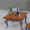 1Pcs 1/12 Wood Miniature Doll House Accessories Simulation Retro Coffee Stool/Table Furniture Model Family Toy Decorations 3