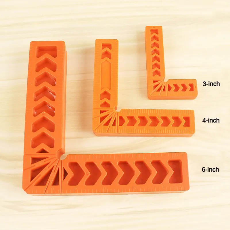 3/4/6 Inch 90 Degree Positioning Squares Right Angle Clamps Reusable Plastic L-Type Fixing Clamp Durable Corner Stationery