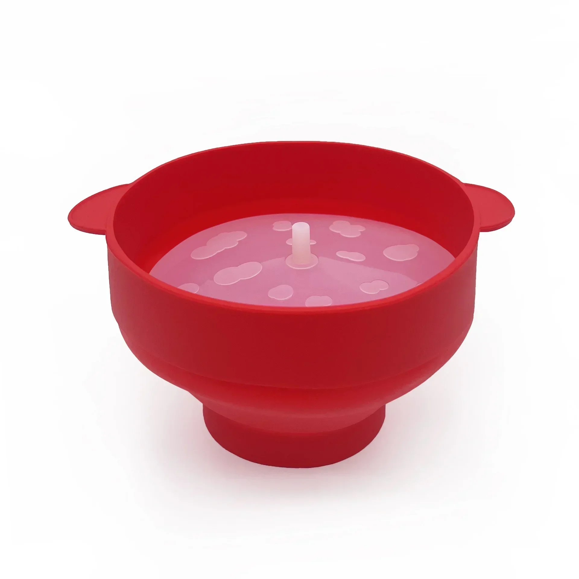 Kitchen Microwave Big Popcorn Bowl with Handle Bucket Silicone DIY Red Popcorn Maker with Lid Chips Fruit Dish Popcorn Container