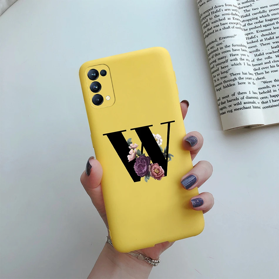 For OPPO Reno5 5G Case Custom Name Gold Letters Silicone Fundas Soft TPU Phone Cover For OPPO Reno 5 Reno5 Pro Find X3 Lite Case