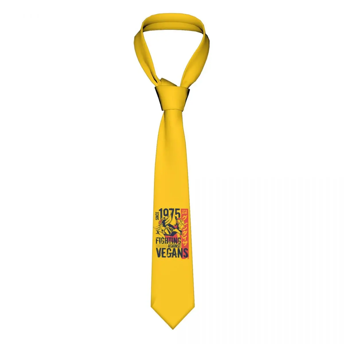 Custom Grendizer Vegan Ties Men Classic Ufo Robot Goldrake Silk Office Cravatte