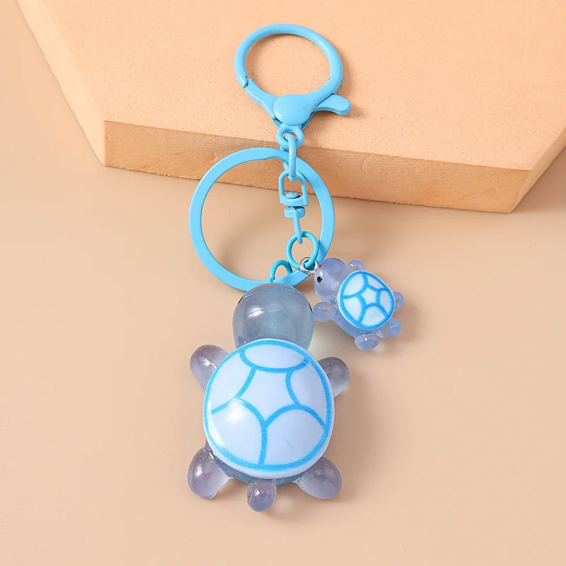 Bunte Cartoon-Tier-Schildkröten-Schlüsselanhänger aus Harz für Autoschlüssel, Souvenir-Geschenke für Frauen und Männer, Handtaschenanhänger, Schlüsselringe, DIY-Accessoires