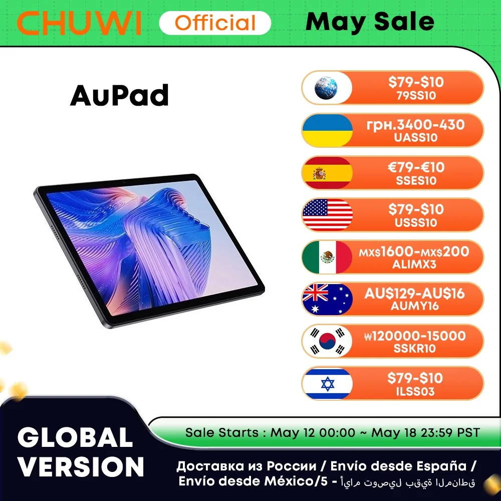 CHUWI AuPad Tablet 10.95-inch 1200*1920 FHD Display Snapdragon 685 Octa-core 8GB DDR4 128GB ROM 4G LTE GPS Android 14 Tablets PC