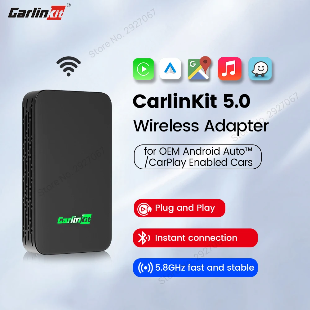 Cablato A Wireless Carlinkit 5.0 Carplay Android Auto 2 In 1 Dongle Adattatore Wireless Spotify Waze Wifi Bluetooth Carplay Ai Box