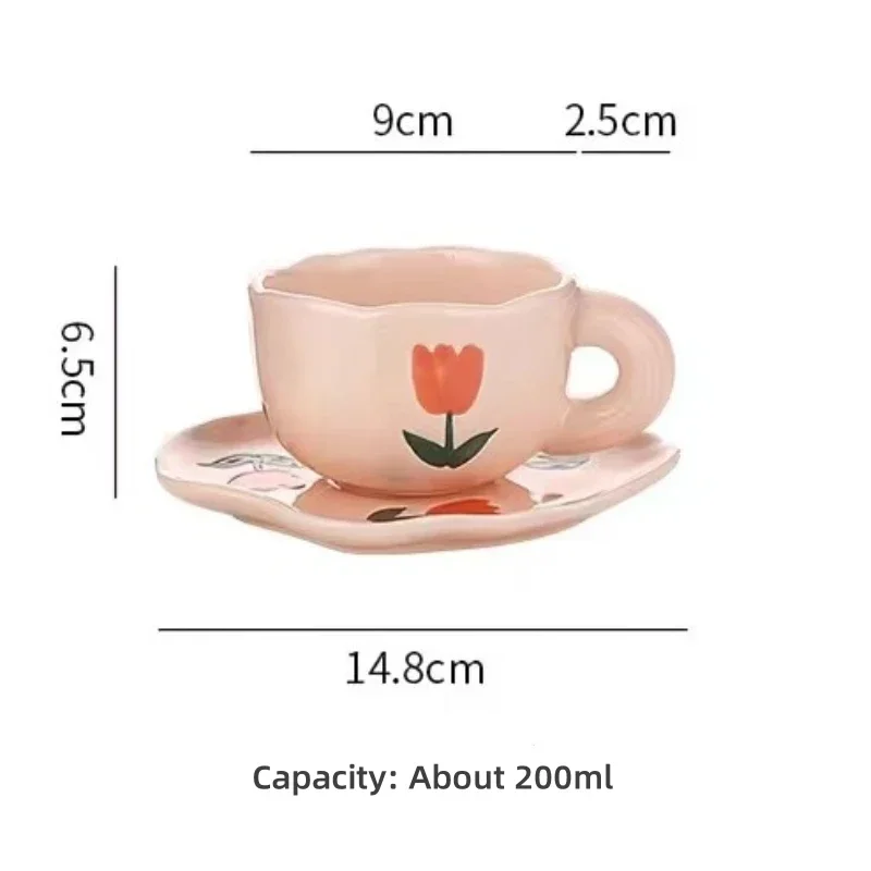 Ceramic Coffee Mug and Saucer Set for Tea and Juice