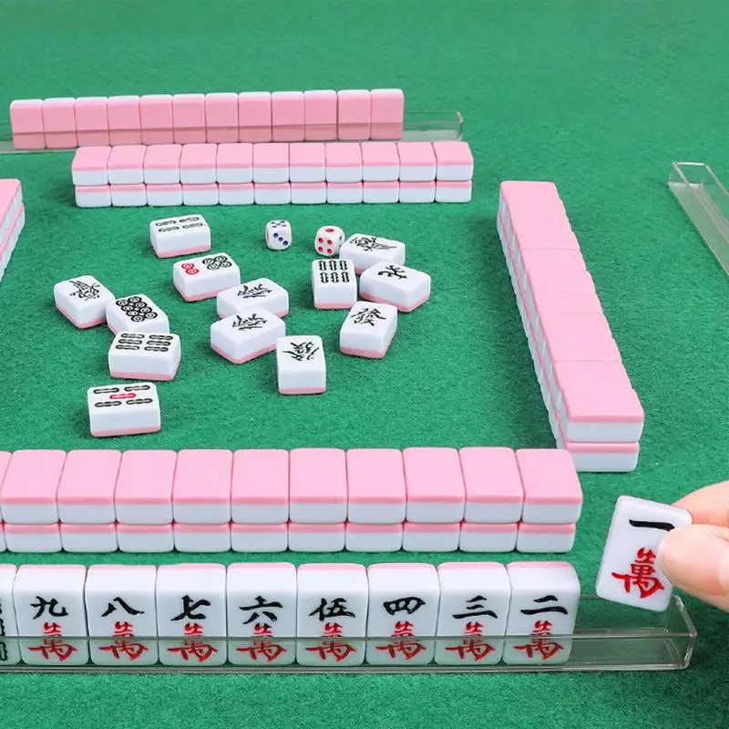 Outdoor Travel Entertainment Family Game Durable Colorfast Mini Game Set Travel Game Set No Odor Mahjong Set With Table Legs For 6