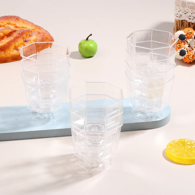 120ML Mini Dessert Cups Small Dessert Cups Plastic Footed Wine Glasses Serving Trifles Appetizers 10Pcs