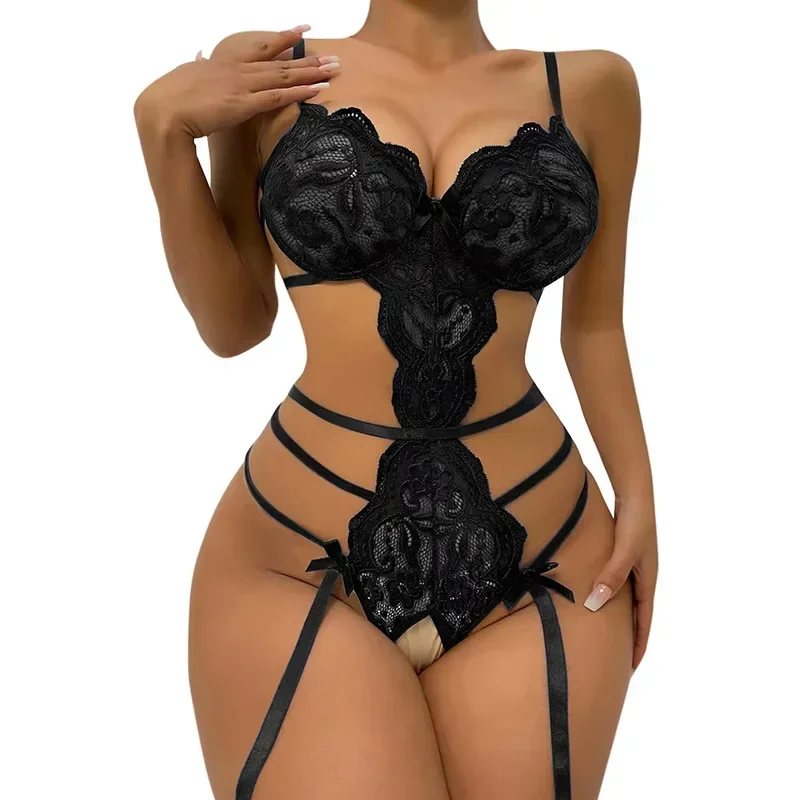 Ladies' sexy lingerie lace seduction tight fitting clothes pajamas clothing set