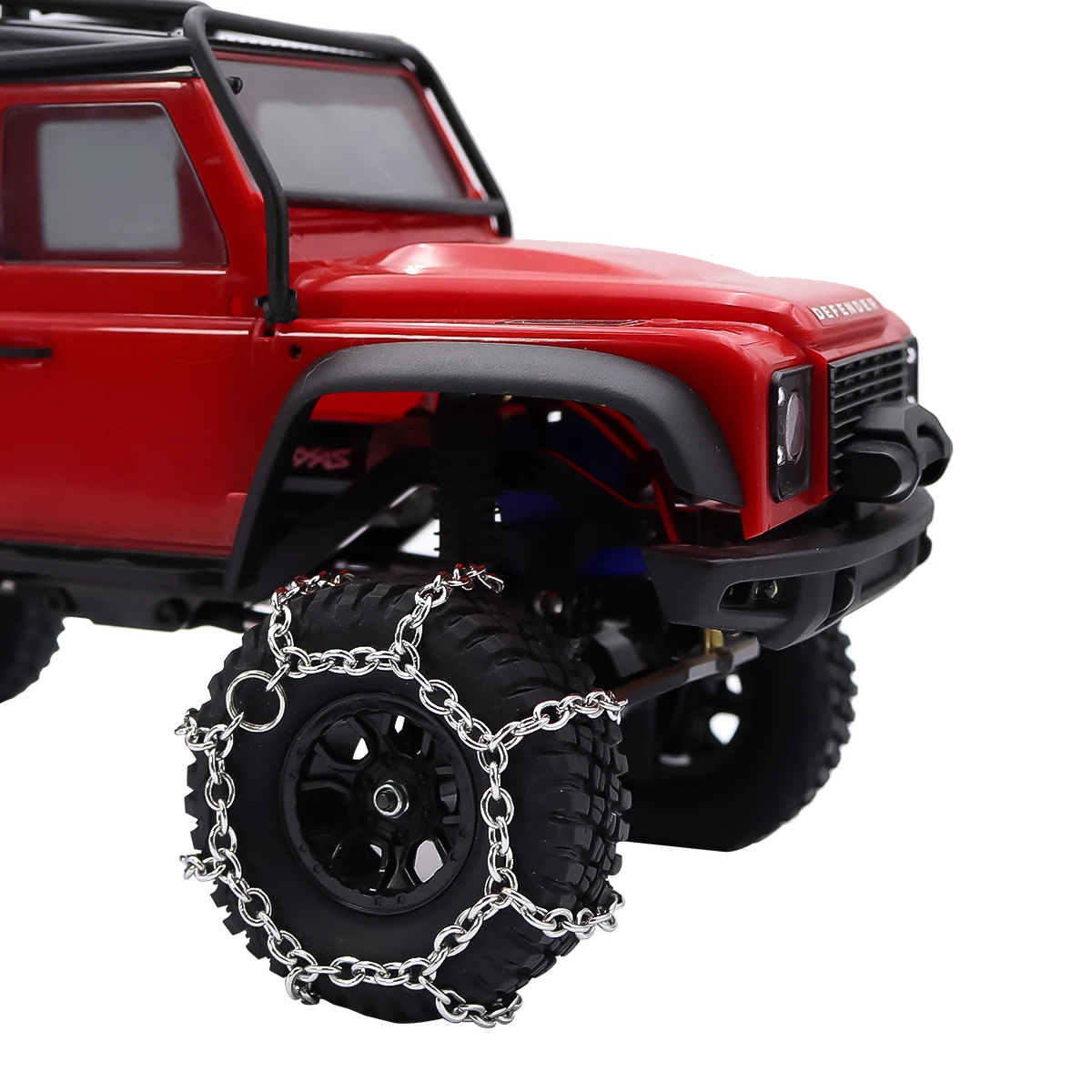 ZuoLan 4 stks Staal Sneeuwketting Band Ketting voor Traxxas TRX4 1.9 Crawler Band 1/10 RC Crawler Auto