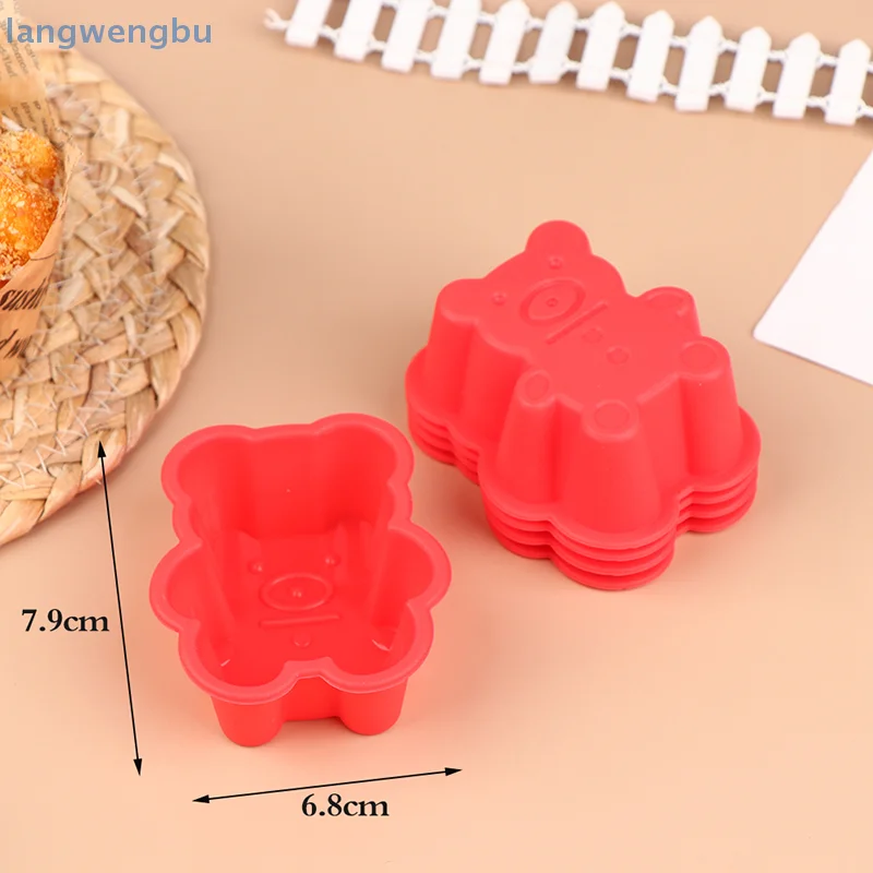 5PCS 7cm creative silicone bear muffin cup cake cup DIY baking mold color random