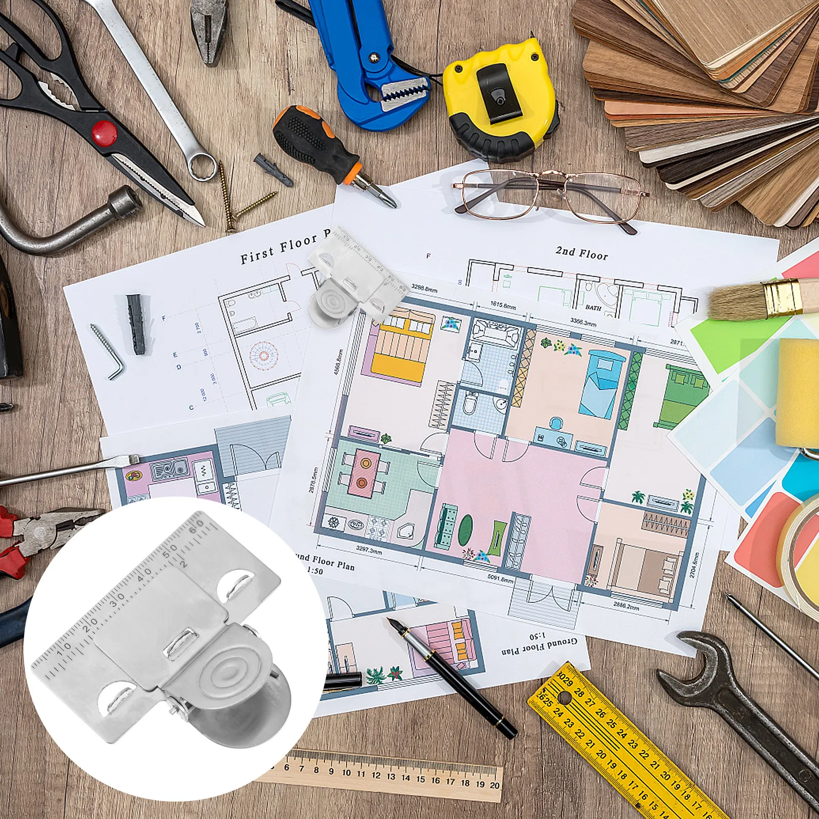 1Pcs 전문 테이프 측정 클램프 고강도 스프링 클립 부드러운 표면 정밀 측정 ..