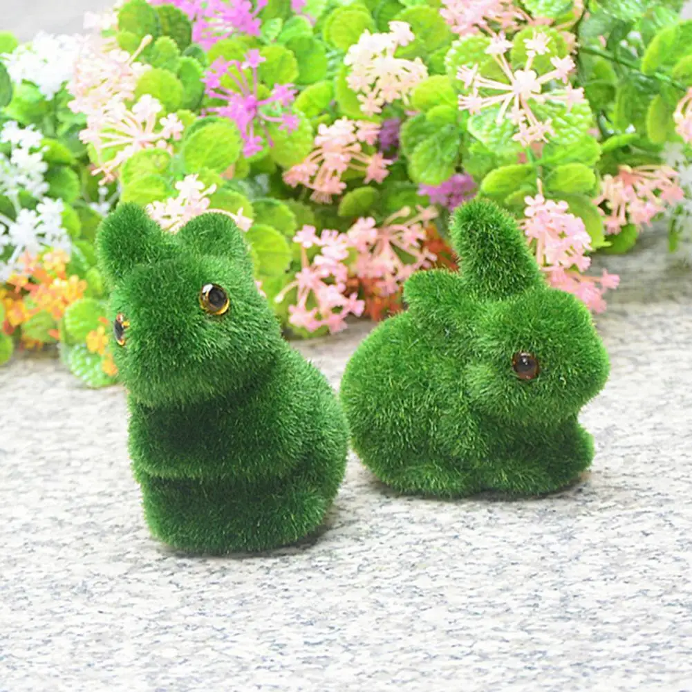 

Desktop Ornament Realistic Looking Eye-catching Plastic Novelty Easter Bunny Statue Desktop Decor for Home